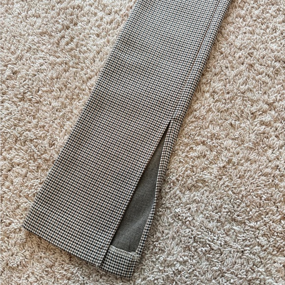 A.L.C. Houndstooth Pants Beige Split Leg Flare Stretch Casual Preppy Size 0 - Picture 4 of 14